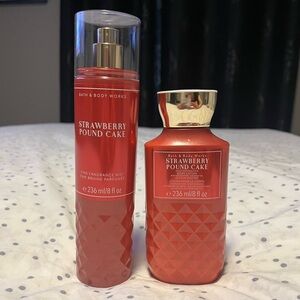 New Strawberry Pound Cake by Bath & Body Works Fragrance & Body Lotion ❤️ 1 Set